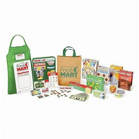 „Melissa & Doug Fresh Mart“ bakalėjos parduotuvės prekių kolekcija (žaislų komplektai ir virtuvės, puiki dovana mergaitėms ir berniukams - geriausia 3, 4, 5 metų ir vyresniems)