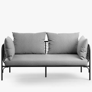 Chevron 2-vietinė sodo sofa, juoda / pilka