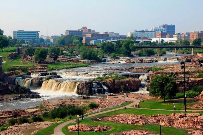 Falls Park Sioux Falls Pietų Dakotos centre