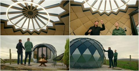 nuostabios George'o Clarke'o erdvės – „Dome office pod“.