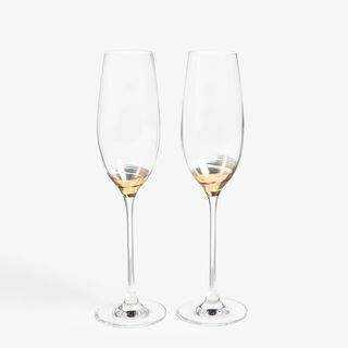 John Lewis & Partners sūkurinės kamieninės šampano fleita, 240ml, skaidrus / auksinis