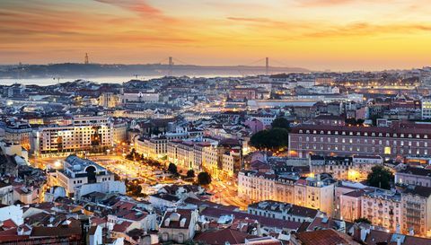 Lisabona saulėlydžio metu
