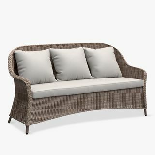 Ruginė 3 vietų sodo sofa, natūrali