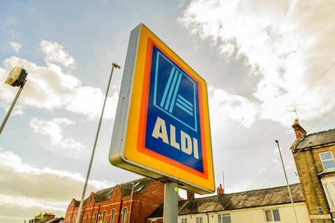 Aldi logotipo ženklas Nortamptono miesto centre