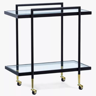 Cole Glass Bar Cart, juodas