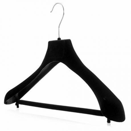 HANGERWORLD 5 Black Flocked Velvet pečių atramos paltų pakabos