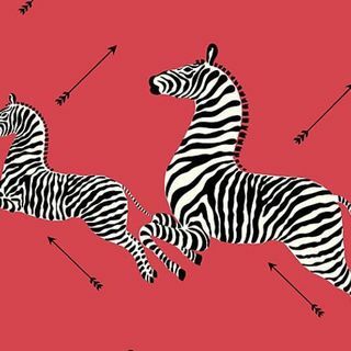 „Scalamandre Zebras“ - „Wallpaper Masai Red Wallpaper“