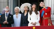 Šalutinis abiejų Meghan Markle ir Kate Middleton pirmųjų spalvų aprangos palyginimas