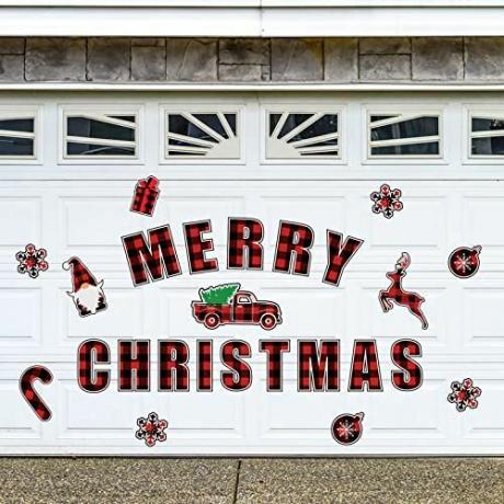 Plaidiniai kalėdiniai garažo papuošalai 