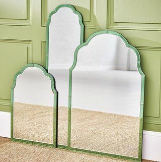 Aurora žalio stiklo sieninis veidrodis