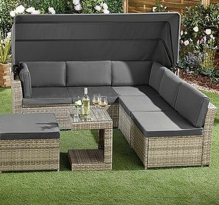 „Garden Gear“ Kalifornijos rotango sofa su baldakimu