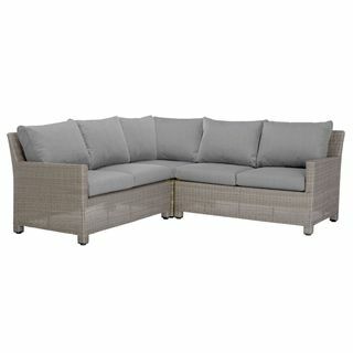 Sodo modulinė keturvietė kampinė gulimoji sofa, pilka