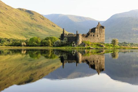 Didžioji Britanija, Škotija, Škotijos aukštikalnės, Argyll and Bute, Loch awe, pilies griuvėsiai Kilchurn pilis