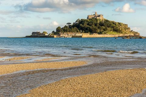 vaizdas į St Michaels kalnas netoli marazion, Cornwall, UK