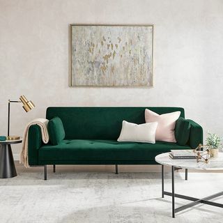 „Hudson“ 3 vietų „Click Clack“ miegamoji sofa – „Forest Green“.