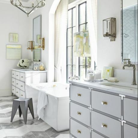 Vonios kambarys, kambarys, balta, baldai, nuosavybė, interjero dizainas, plytelės, grindys, vonios spintelė, geltona, 