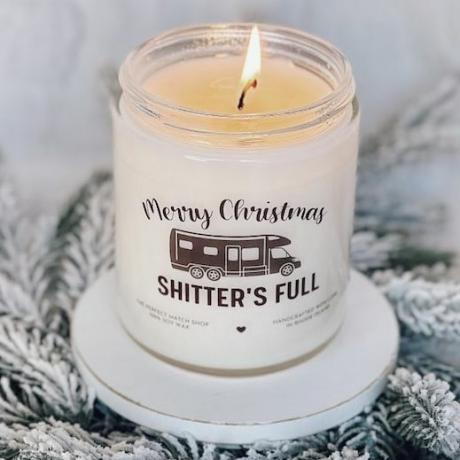 Linksmų Kalėdų Shitters pilna žvakė