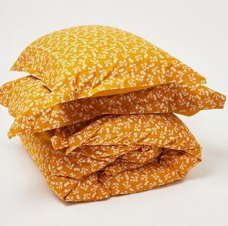 Amelie margintas geltonas antklodžių ir pagalvių užvalkalų rinkinys