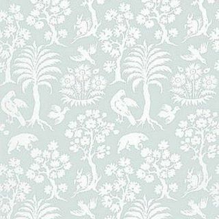 „Schumacher Palm Damask Sky“ tapetai