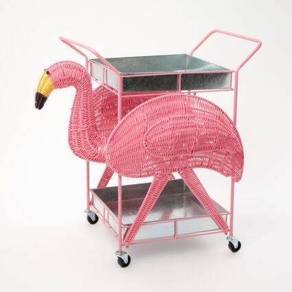 Rožinis Flamingo vežimėlis 76x50cm