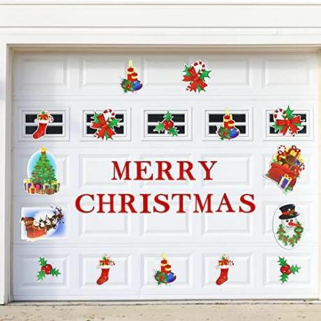 Linksmų Kalėdų garažo durų magnetai