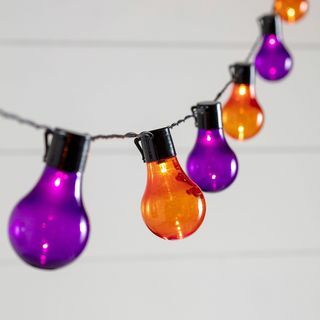 20 Oranžinės ir violetinės spalvos „Festoon Lights“.